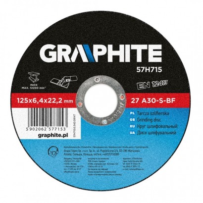 57H715 -  Tisztítókorong fém 125x6.4 GRAPHITE   57H715 - 1